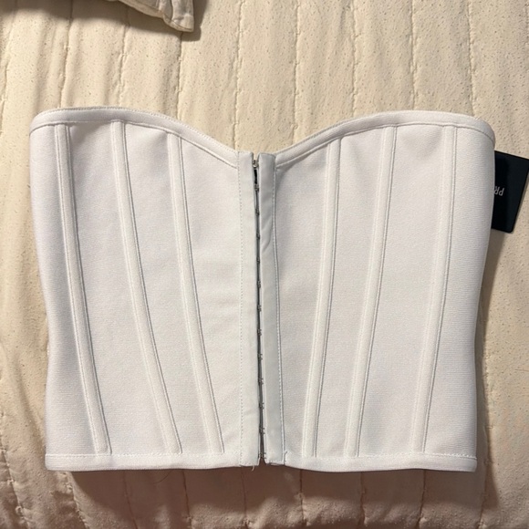 PrettyLittleThing Tops - White Strapless Corset Top